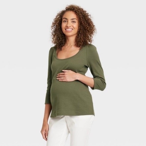 the nines by Hatch Tops - The Nines by Hatch Olive ribbed Top size L large